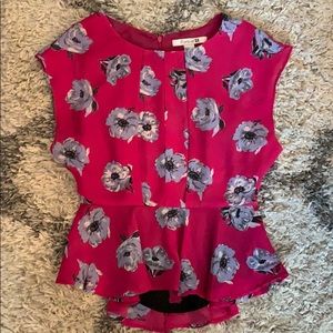 Forever 21 Floral Pink Peplum Small